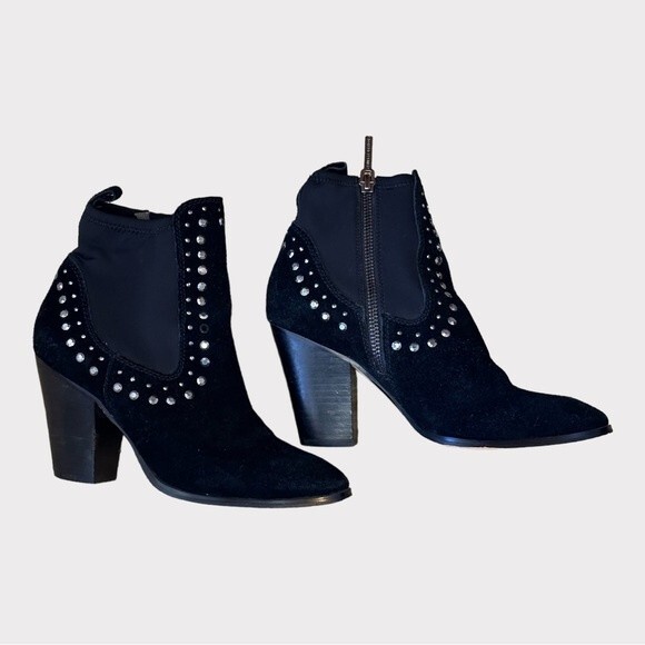 Donald J Pliner Embellished Leather Ankle
Booties Black Women's Size 6.5M - Picture 3 of 6